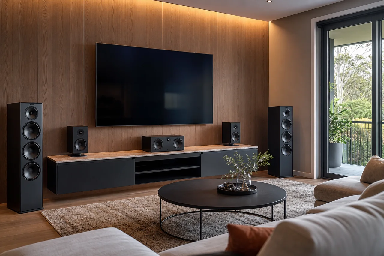 Premium home theatre setup in living room