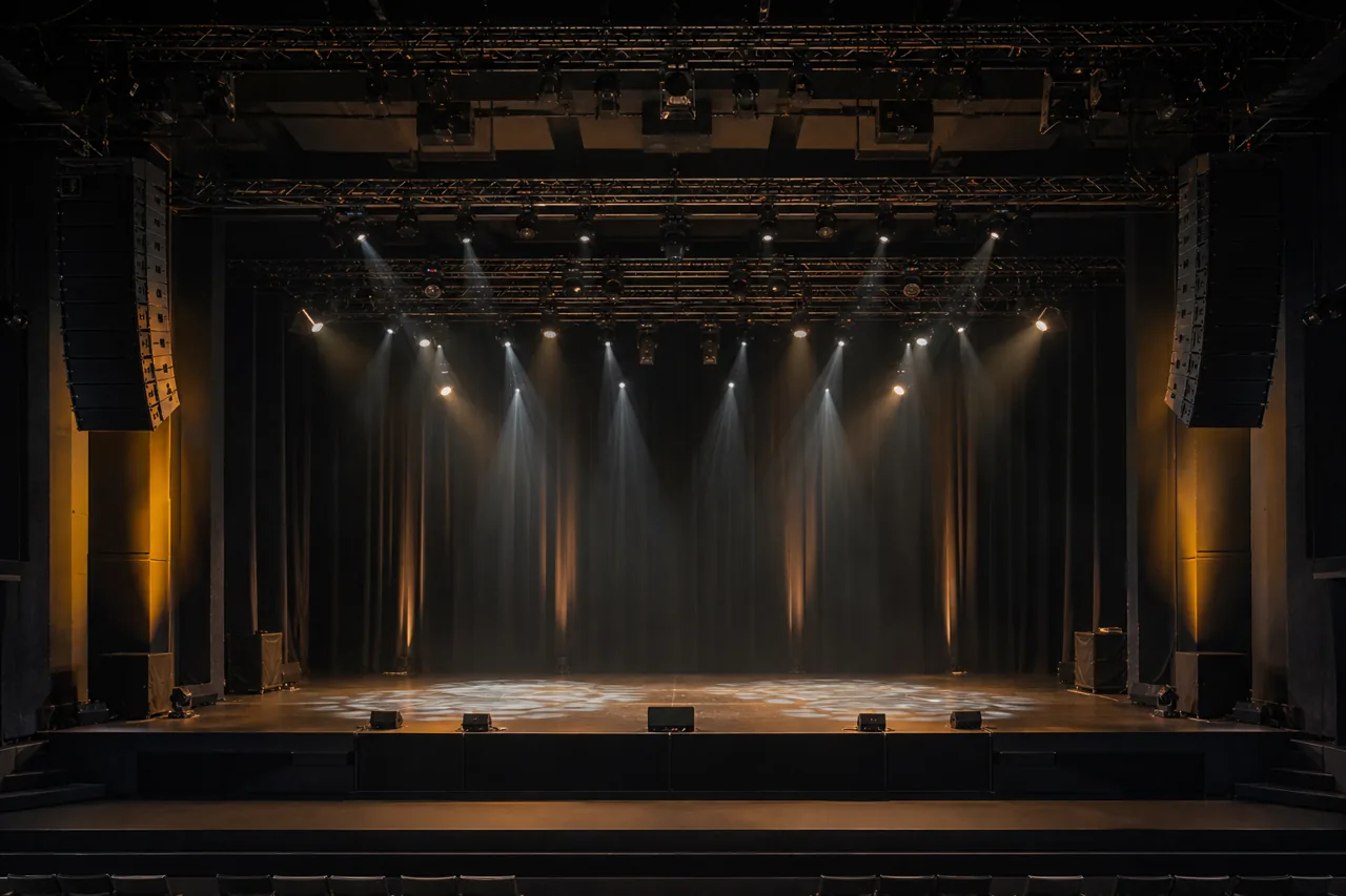 Theatre rigging and lighting stage installation