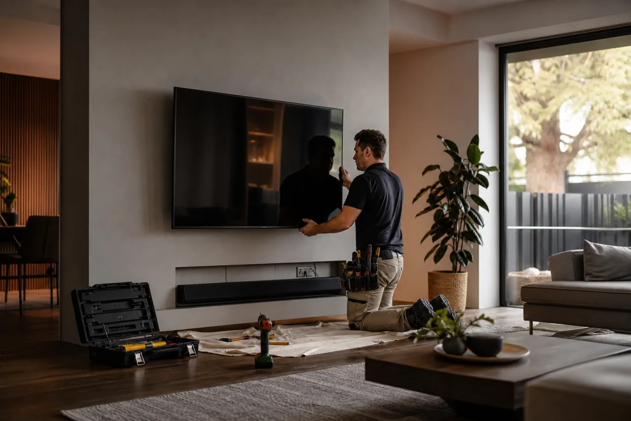Outdoor wall-mounted television